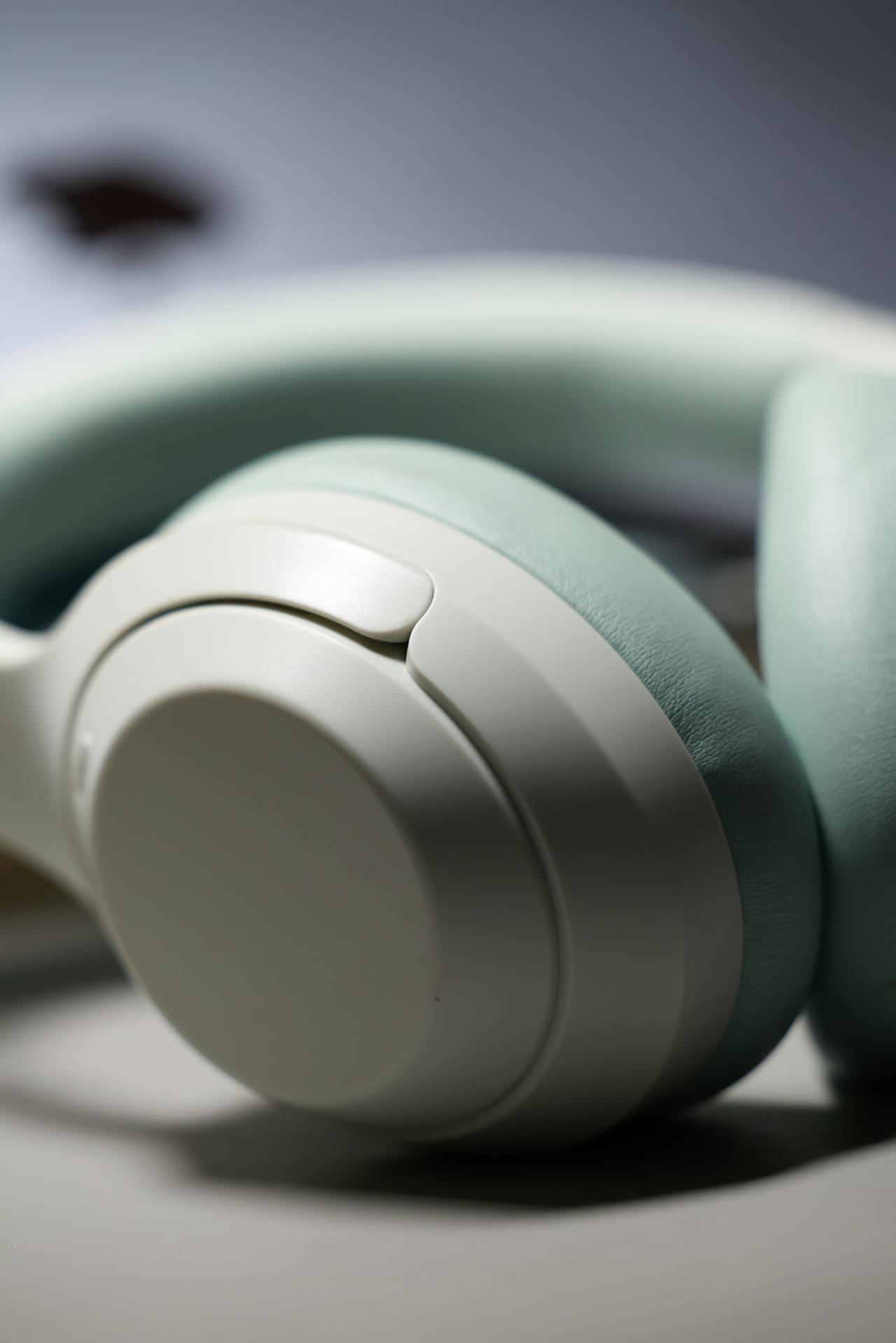 Close-up of headphones on a table